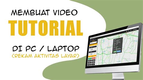 Ilustrasi pembuatan video tutorial di laptop